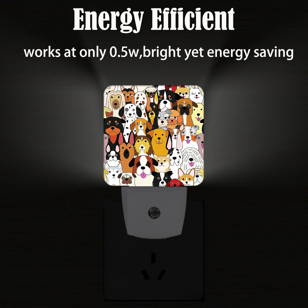 Cute Dog Night Light, Plug Into Wall Decor for Stairway, Hallway, Kitchen, Dusk to Dawn Sensor Nightlights for Boys/Girls/Women/Men Room Gifts