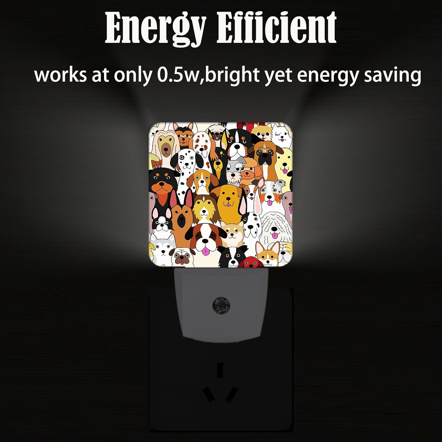 Cute Dog Night Light, Plug Into Wall Decor for Stairway, Hallway, Kitchen, Dusk to Dawn Sensor Nightlights for Boys/Girls/Women/Men Room Gifts