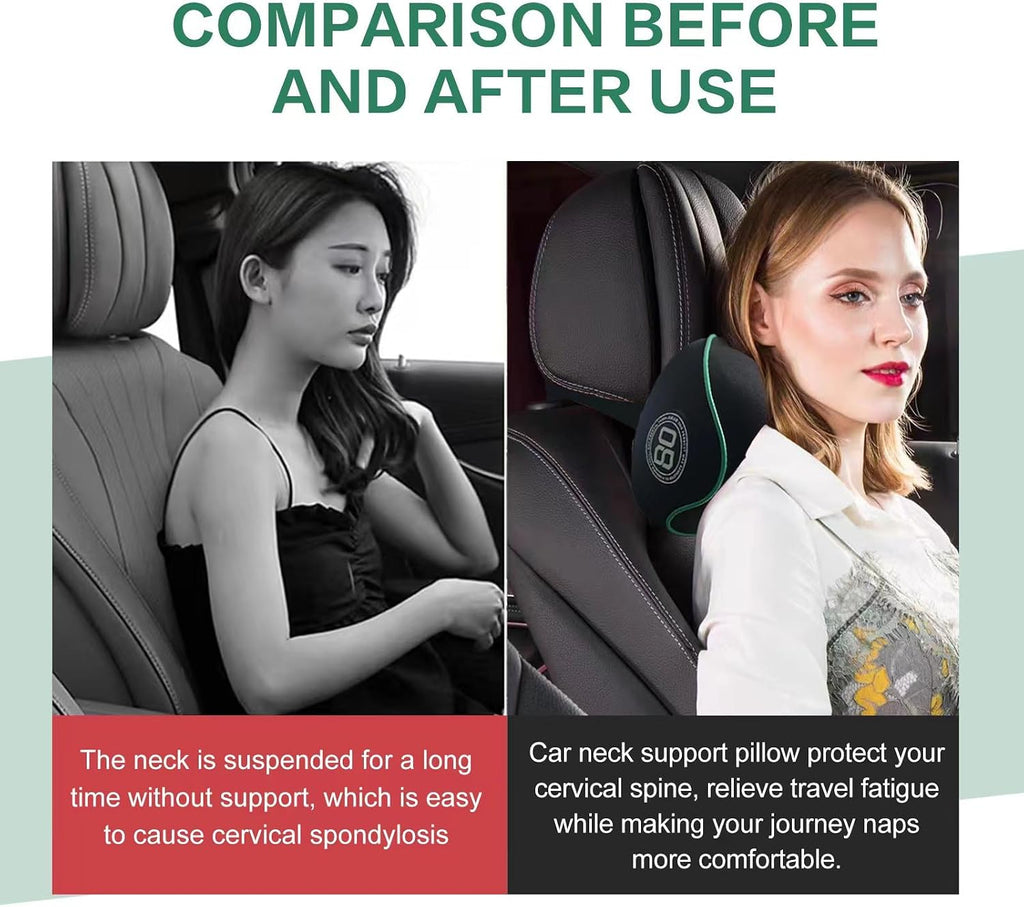 Really Soft Car Headrest Pillow, Car Pillow for Driving with Adjustable Strap, 100% Memory Foam Neck Pillow, Breathable Removable Cover &…