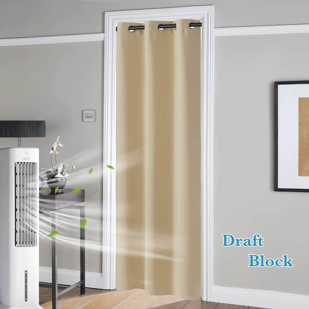 Rybhome RYB HOME Blackout Curtains Thermal Insulating Privacy Temporary Door Curtains for Bedroom Closet Doorway Accordion Door Interior Li…