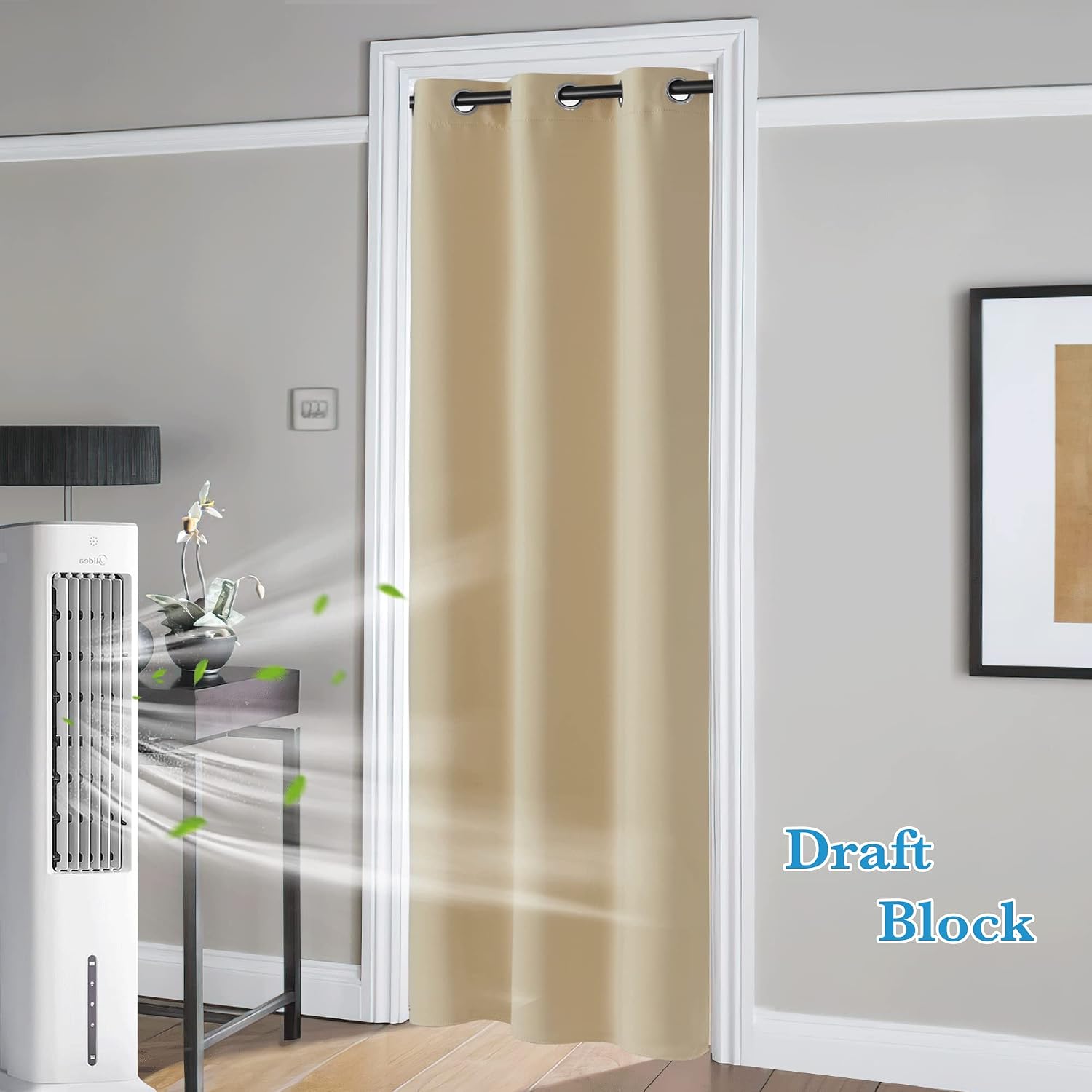 Rybhome RYB HOME Blackout Curtains Thermal Insulating Privacy Temporary Door Curtains for Bedroom Closet Doorway Accordion Door Interior Li…