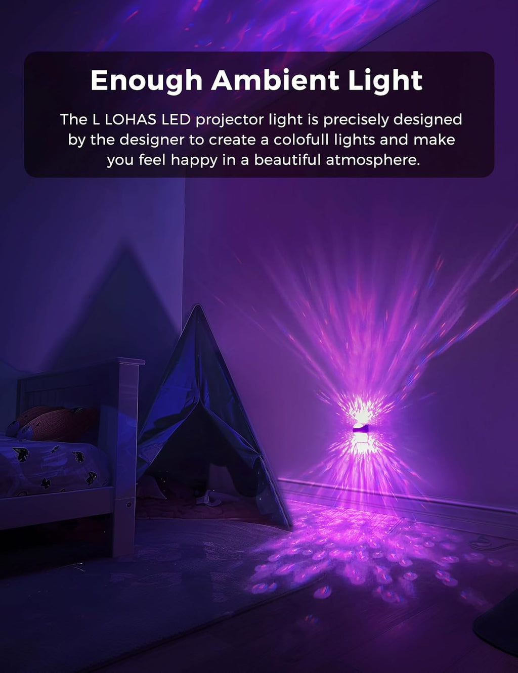 L LOHAS LED Night Light, Night Lights Plug into Wall, Projector Night Light with Dusk to Dawn Sensor,9 Color Changing, Star Projector…