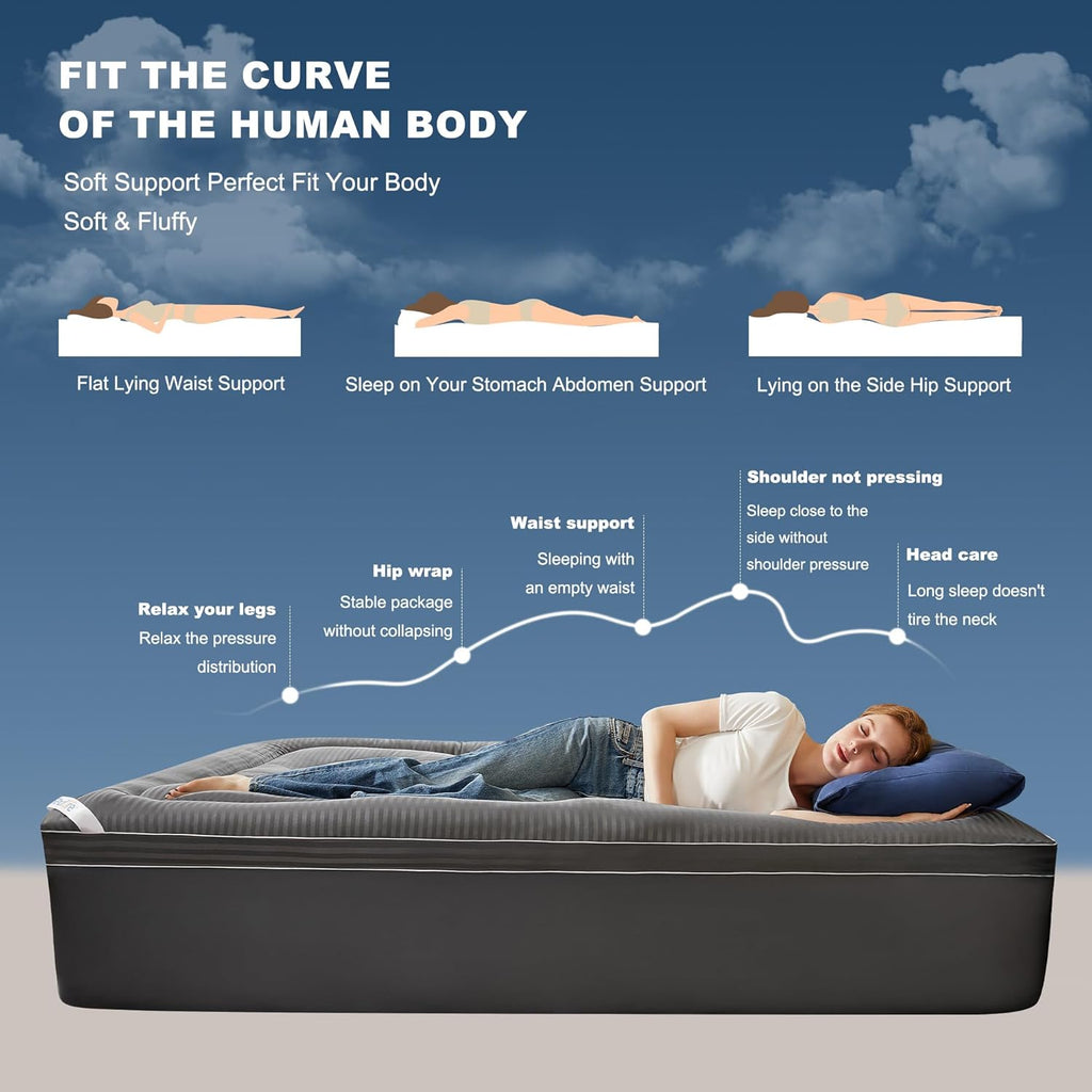 Bedlore California King Mattress Topper, Thick Pillow Top Pad for Back, Cooling Soft Mattress Cover with Deep Pockets 6-18 inch 18 inch Gr…