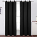 Lemomo Black Thermal Blackout Curtains/42 x 95 Inch/Set of 2 Panels Room Darkening Curtains for Bedroom 95 Inch Black