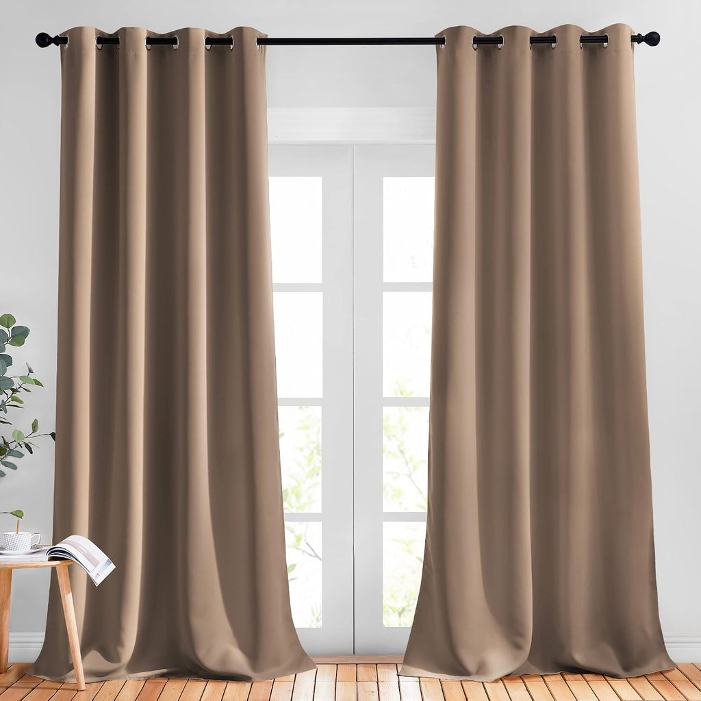 Nicetown Bedroom Blackout Curtains and Drapes - Window Treatment Thermal Insulated Solid Grommet Blackout Draperies for Living Room (Set of…