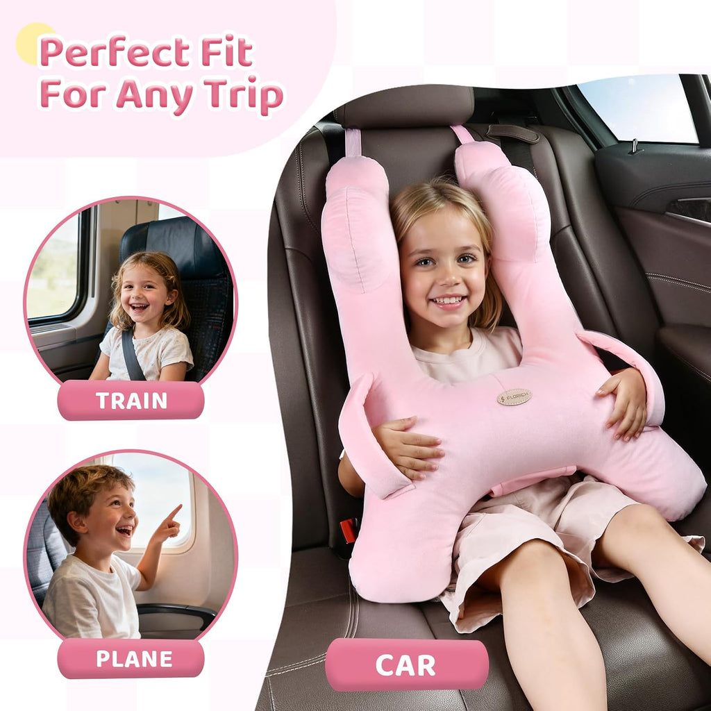 FLORICH Kids Travel Pillow, Car Sleeping Travel Pillow for Kids, Washable H-Shaped Pillow for Adults and Children to Support Head and…