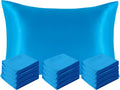 Ntbay 12 Pack Satin Queen Pillowcases for Hair and Skin, Luxurious and Silky Pillow Cases with Envelope Closure, 20 x 30 Inches, Royal Blue…