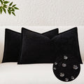 KevinTextile Kevin Textile Waterproof Decorative Pillow Covers Black 12x20 Inch Pack of 2 Soft Boucle Textured Lumbars Cushions Elegant Acc…
