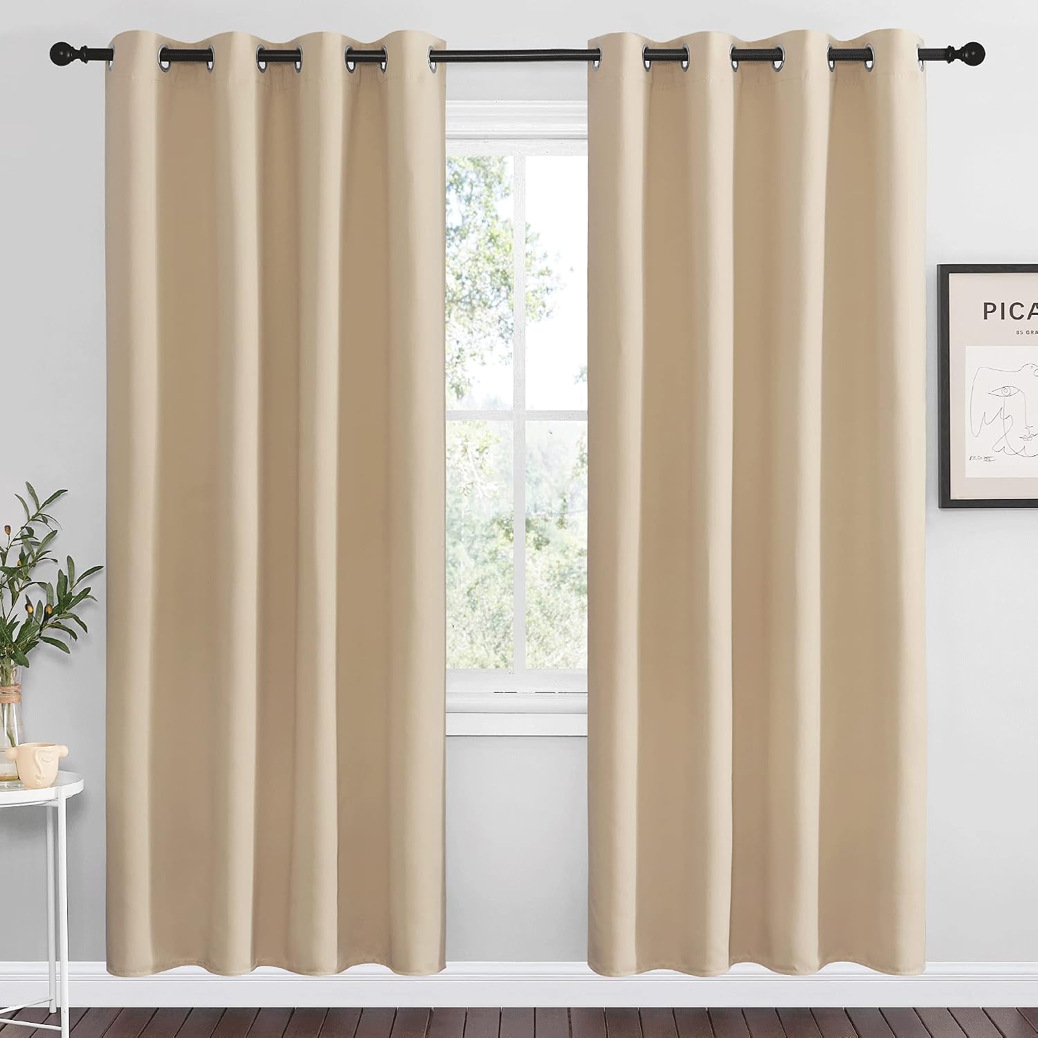 Nicetown Blackout Draperies Curtains Panels - Window Treatment Thermal Insulated Solid Grommet Blackout Curtains/Panels/Drapes for Bedroom…