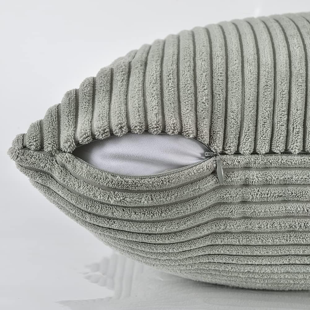 Fancy Homi 2 Packs Grey Decorative Throw Pillow Covers 18x18 Inch for Living Room Couch Bed Sofa, Rustic Farmhouse Boho Home Decor, Soft…