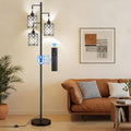 Dimmable Floor Lamp, Farmhouse Standing Lamp with Elegant Metal Cage, Industrial Tall Tree Floor Lamps for Living Room, Bedroom, Study…