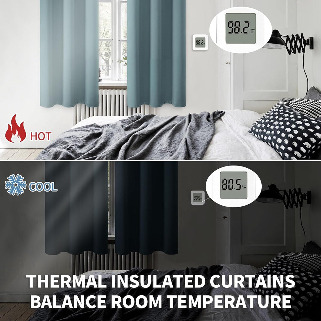 BGment Room Darkening Curtains 45 Inches Long - Grommet Thermal Insulated Drapes Window Treatment Curtains for Bedroom, 2 Panels, 38 x 45 I…