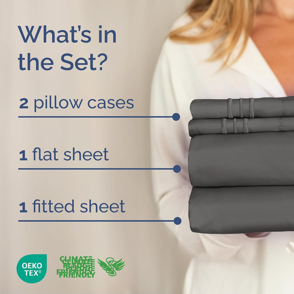 Cal King Size 4 Piece Sheet Set - Comfy Breathable & Cooling Sheets - Hotel Luxury Bed Sheets for Women & Men - Deep Pockets, Easy-Fit…