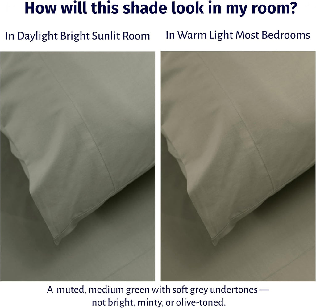 CaliforniaDesignDen California Design Den King Percale Sheets Set - Certified 100% Egyptian Cotton, Lightweight & Crisp Percale King Bed Sh…