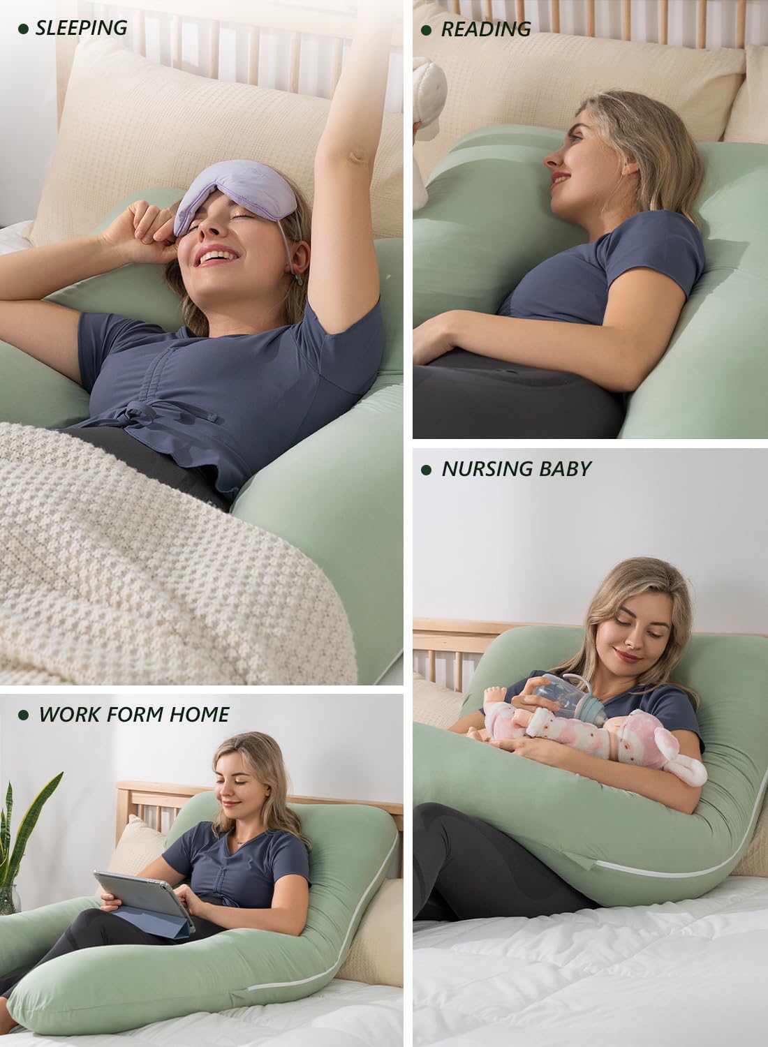 Meiz Pregnancy Pillow, U Shaped Pregnancy Pillows for Sleeping Cooling, 55 Inch Maternity Pillow for Pregnant Women, Body Pillows for Adult…