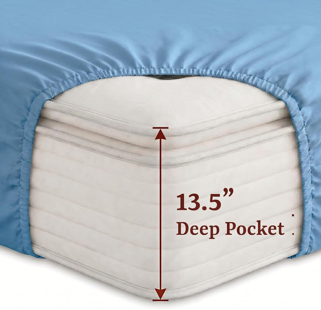 Perupima Peru Pima 415 Thread Count Percal Full Sheet Set - 100% Peruvian Pima Cotton, 4 Piece (Flat, Fitted, 2 Pillowcases) - Cooling, Cri…