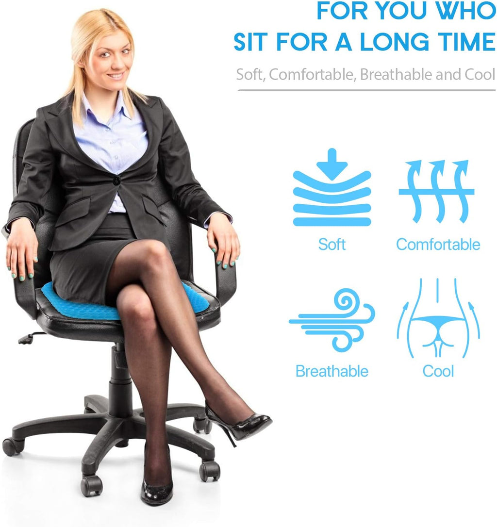 Hvllyan Gel Seat Cushion for Long Sitting (Thick & Extra Large), Gel Cushion for Wheelchair Soft, Chair Cushion, Car Seat Cushion…