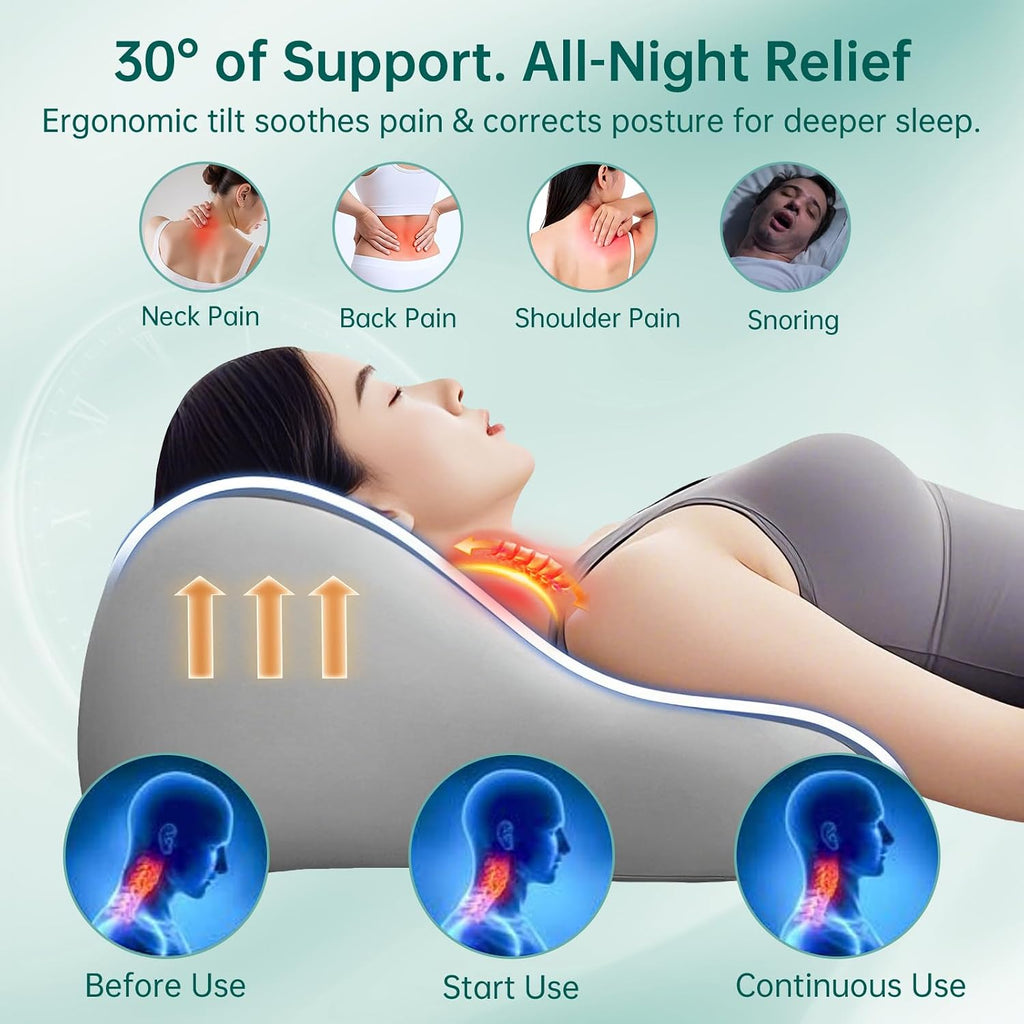 Memory Foam Wedge Pillow Intimacy Couples Pillow, Pregnant Ergonomic Contoured Position Pillow for Sleeping & Reading, Multi-Functional…