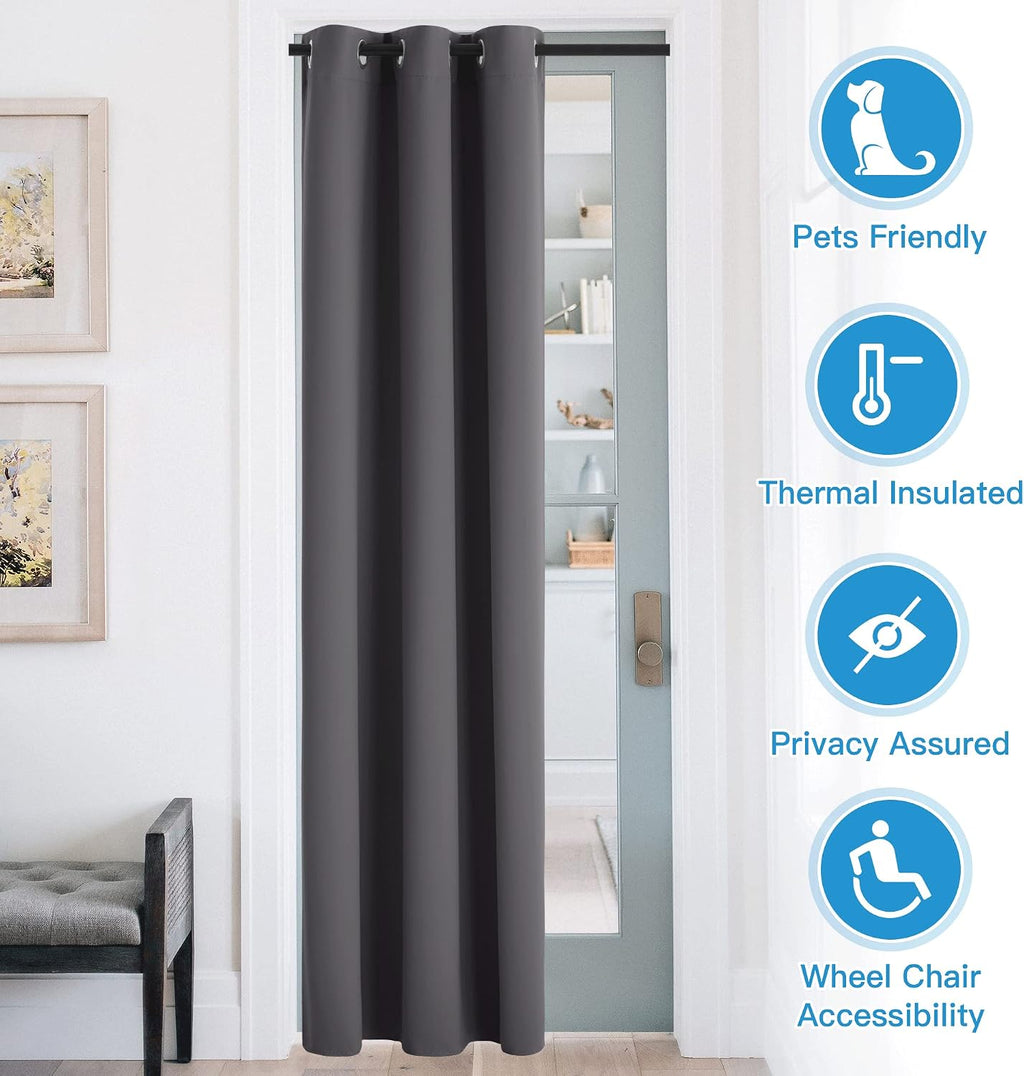 Rybhome RYB HOME Blackout Curtains Thermal Insulating Privacy Temporary Door Curtains for Bedroom Closet Doorway Accordion Door Interior Li…