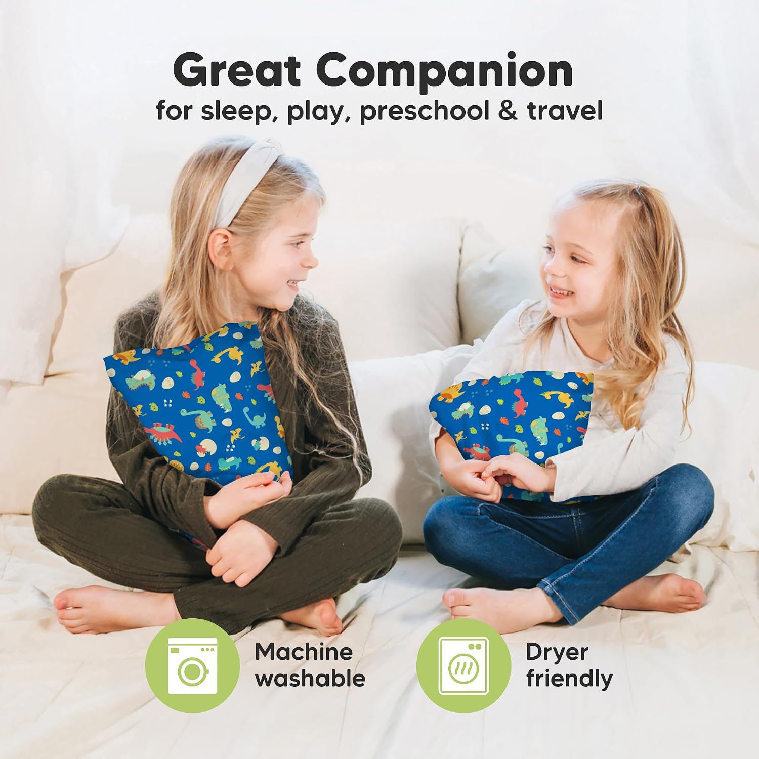Mini Toddler Pillow with Pillowcase - 9x13 My Little Dreamy Travel Kids Pillow for Sleeping, Toddler Bed, Small, Tiny, Organic Cotton…