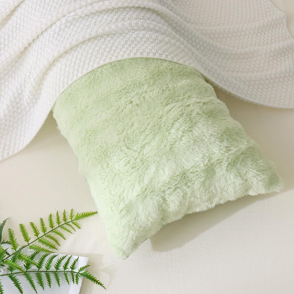 Chumerry Fluffy Faux Fur Body Pillow Cover Super Soft Cozy Plush Bedding Pillow for Couch Sofa Plaid Striped Decorative Body Pillowcase 1 P…