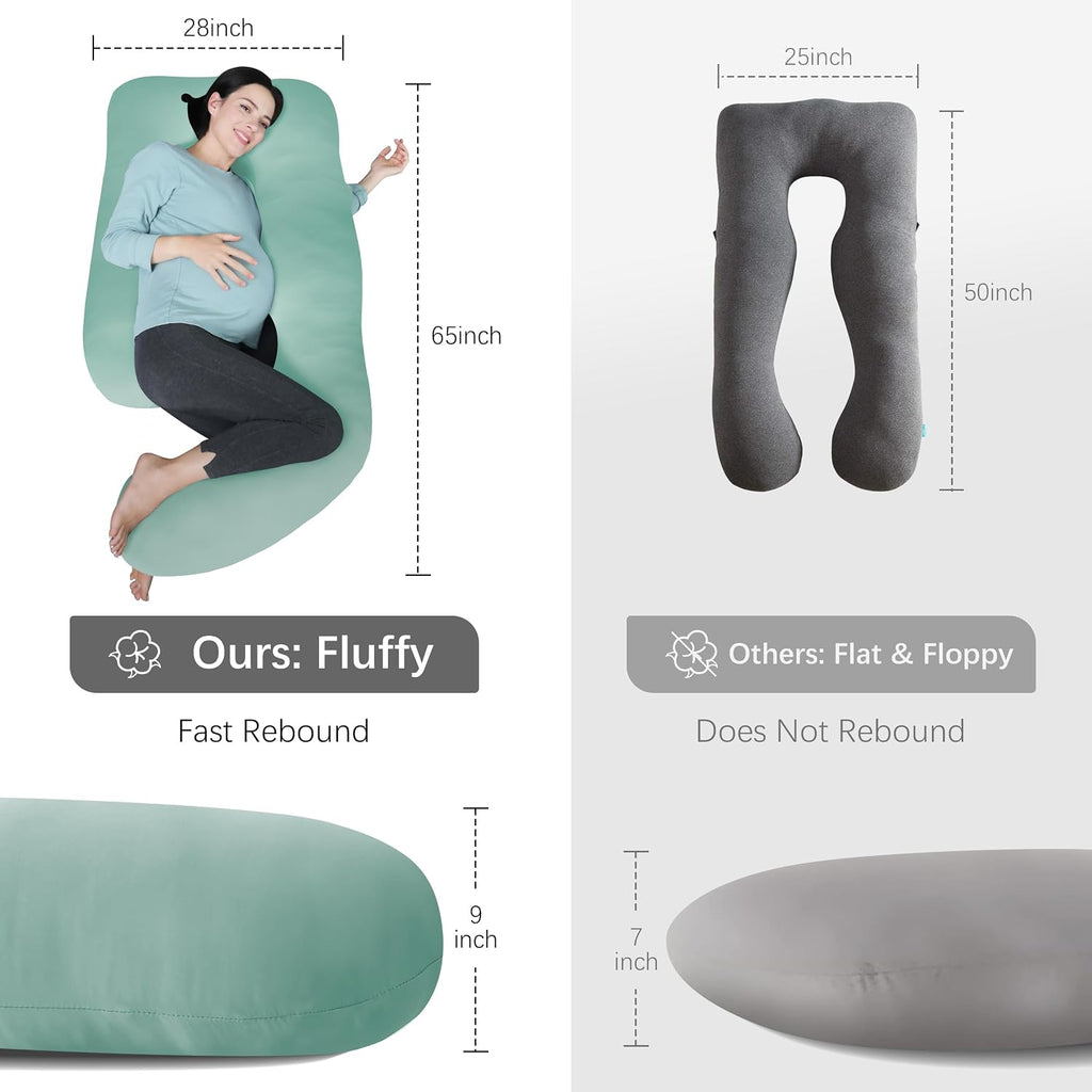Moonpark MOON PARK Pregnancy Pillows for Sleeping - U Shaped Full Body Maternity Pillow with Removable Cover - Support for Back, Legs, Bell…