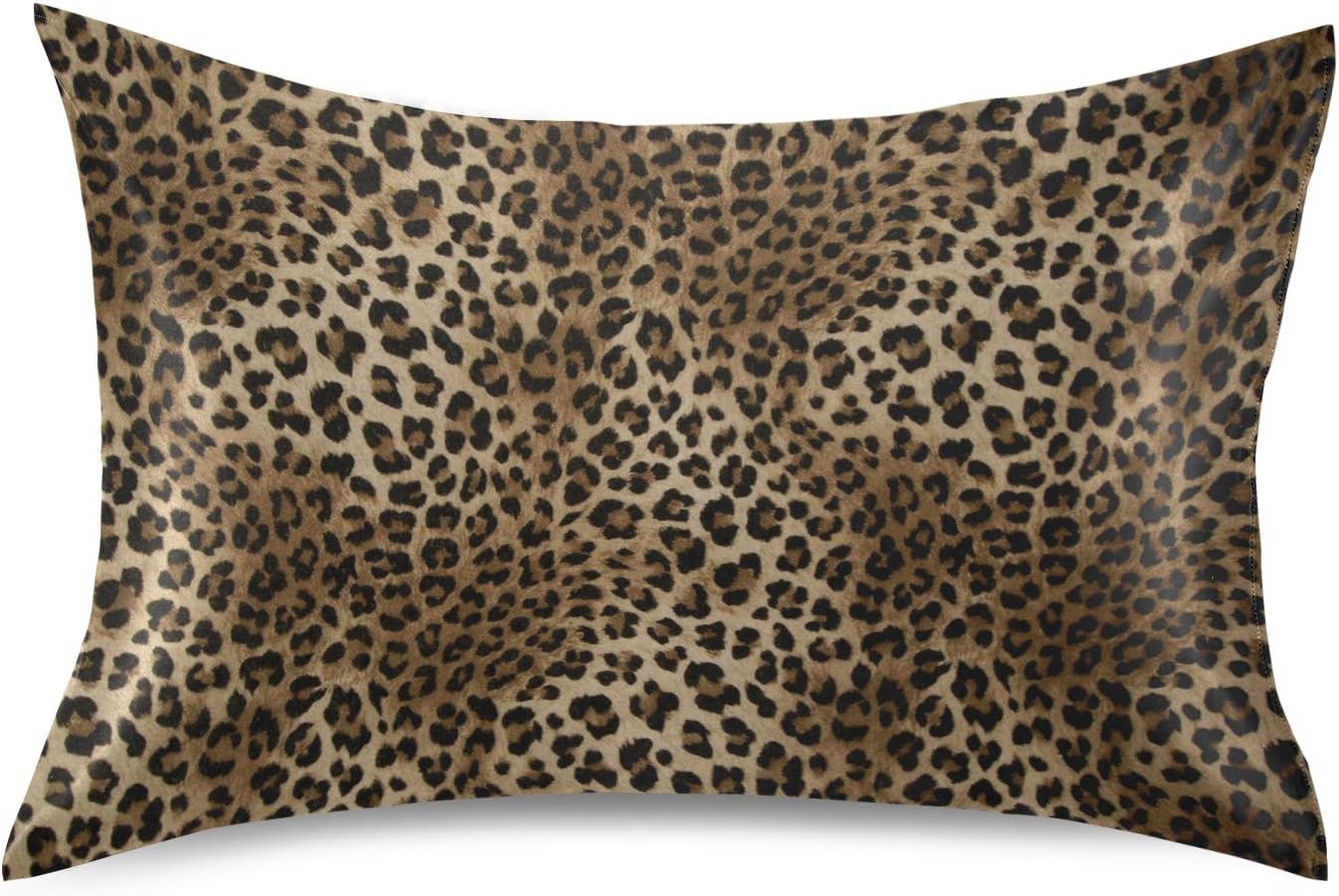 Satin Pillowcase for Hair and Skin, King Size Animal Leopard Skin Decorative Pillow Sham with Envelope Closure Pillow Cover for Bedroom…