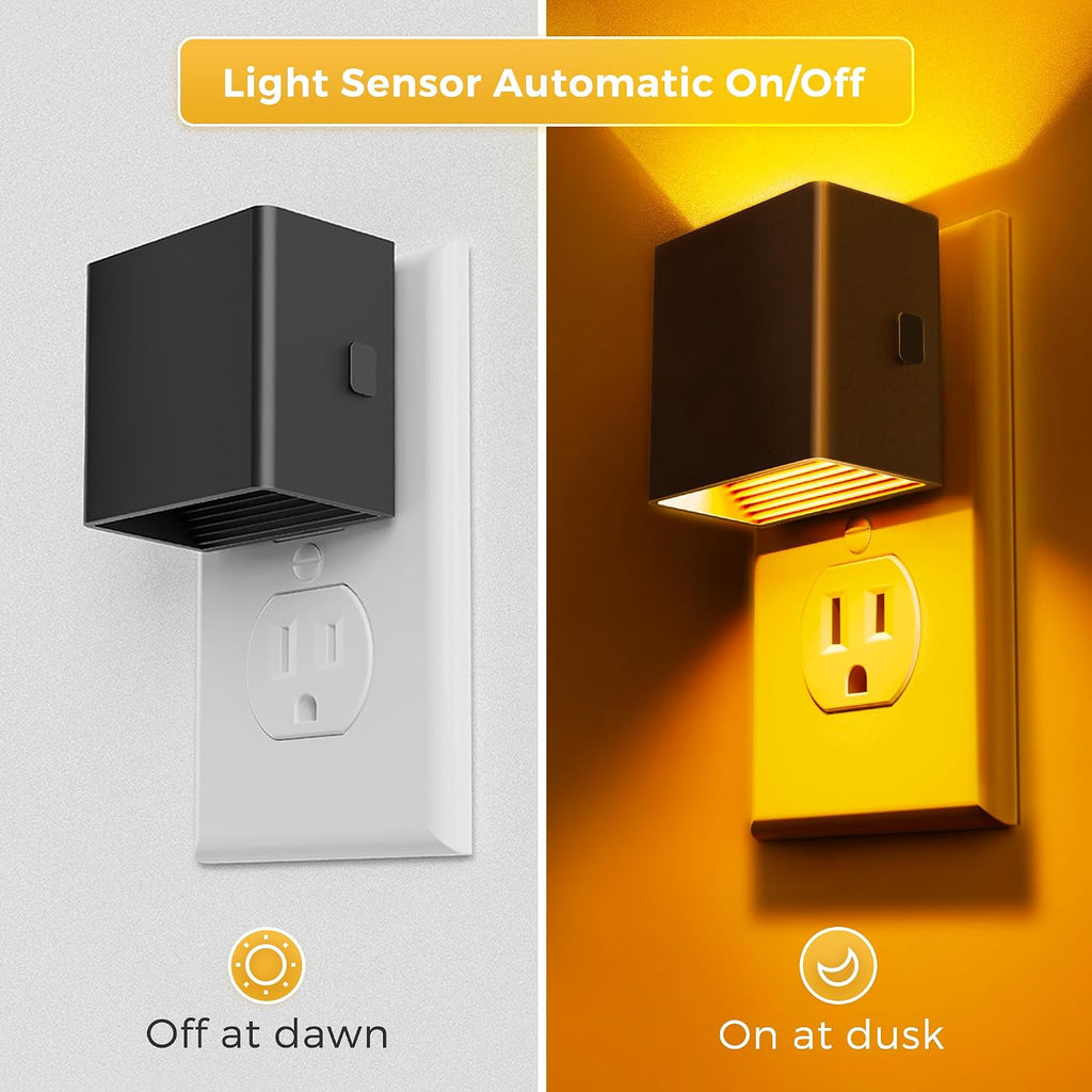 L LOHAS LED Night Light, Night Lights Plug into Wall,[2-Pack] Dimmable Night Light with Light Sensor,1800K Amber Light, Modern Nightlight…