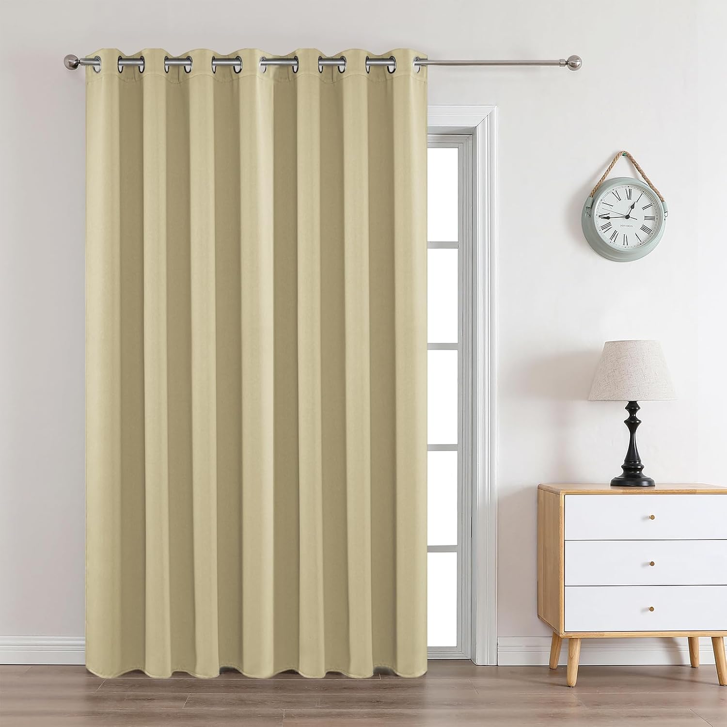 Joydeco Blackout Curtains 108 Inches Long 1 Panel, Thermal Insulated Long Curtains& Drapes 1 Piece, Room Darkening Grommet Drapes for Livin…