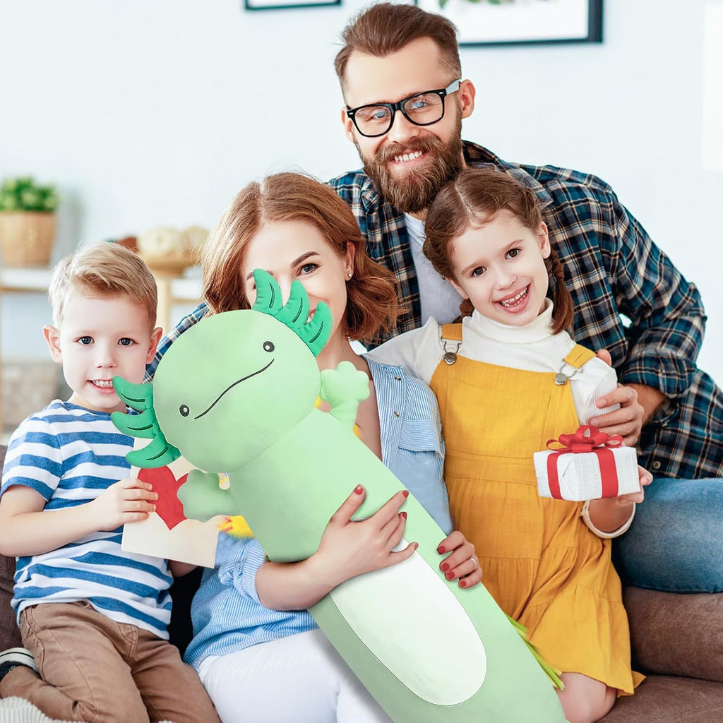 Dalmao 36" Giant Green Axolotl Stuffed Animal, Cute Soft Long Axolotl Plush Large Body Pillow Big Squishy Plushies Toy, Gift for Kids…