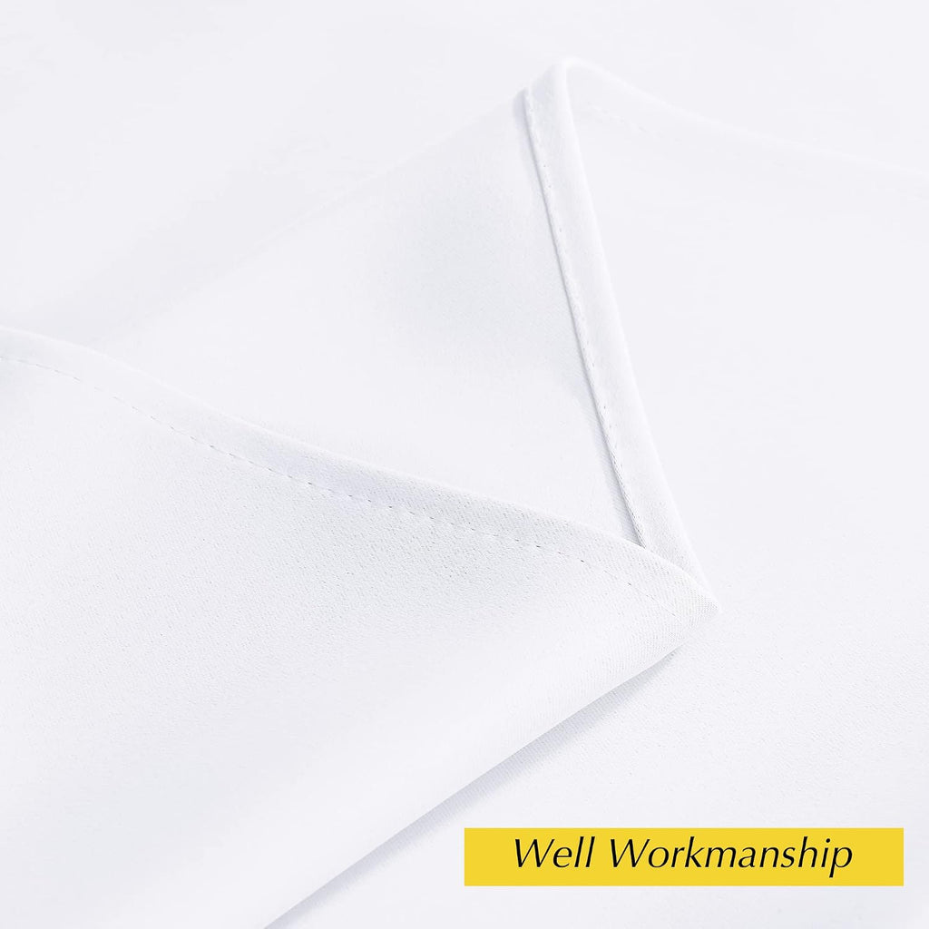 Nicetown Pure White Room Darkening Curtains for Bedroom, Thermal Insulated Grommet Window Curtains for Bathroom, French Door Curtain for Do…