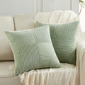 Fancy Homi 2 Packs Sage Green Decorative Throw Pillow Covers 16x16 Inch for Living Room Couch Bed, Rustic Farmhouse Boho Home Decor, Soft…