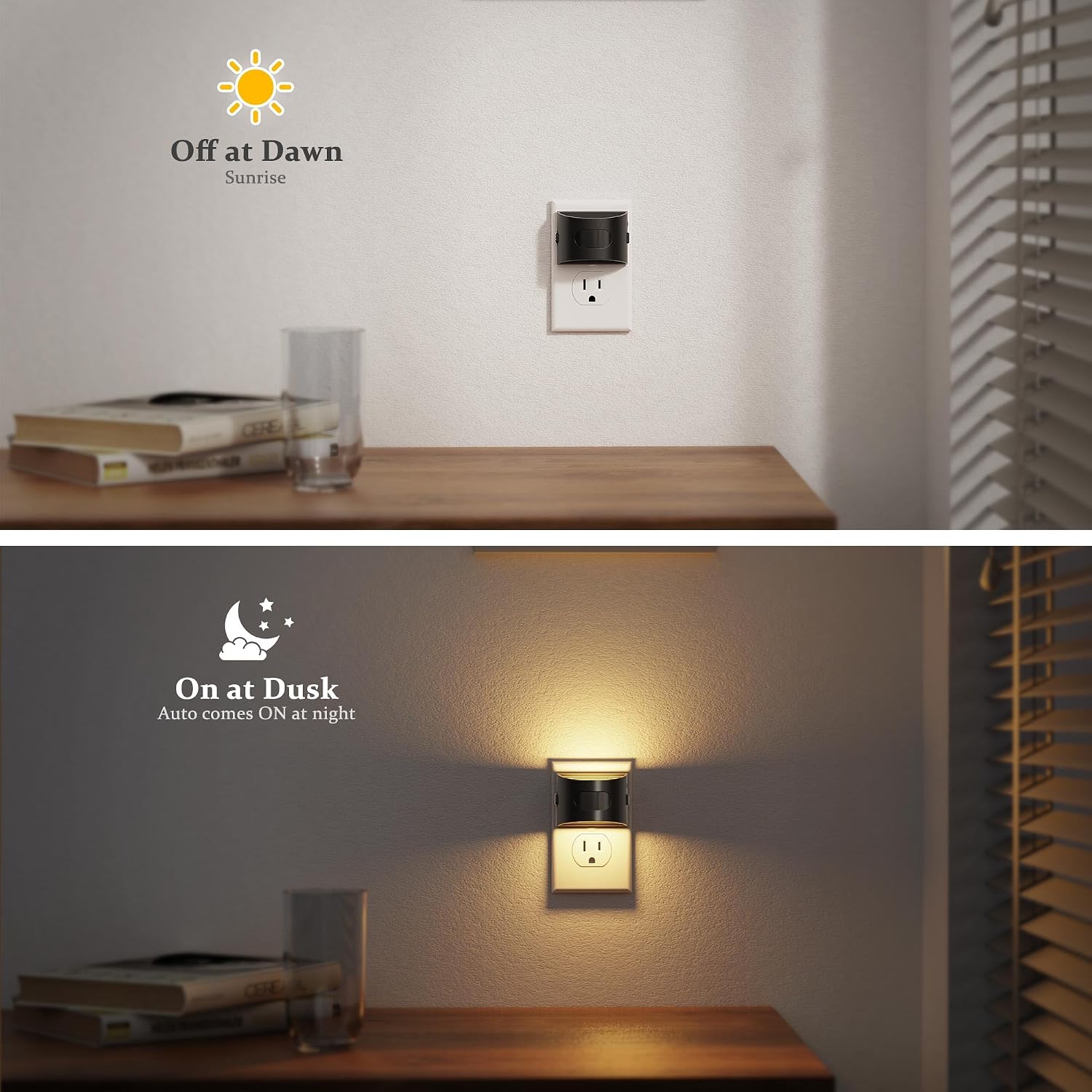 JandCase Motion Sensor Night Light, Night Lights Plug into Wall, Dusk to Dawn Sensor Nightlight with Motion Activated, 30/60/100lm Brightne…
