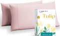 Carressa Linen Luxury Egyptian Cotton King Pillow Cases Set of 2-800 Series Tulips Collection Pillowcases for Sleeping (Blush), Soft…