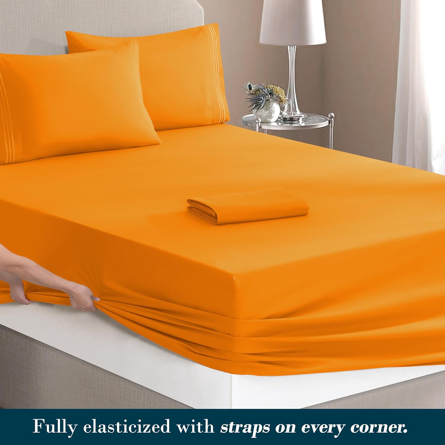 MocassiLuxuryBedding Mocassi Luxury 4-Piece Sheet Set, Ultra Soft 1800 Hotel Quality Microfiber Sheet Set, Fits Mattresses Up to 18 to 24 I…