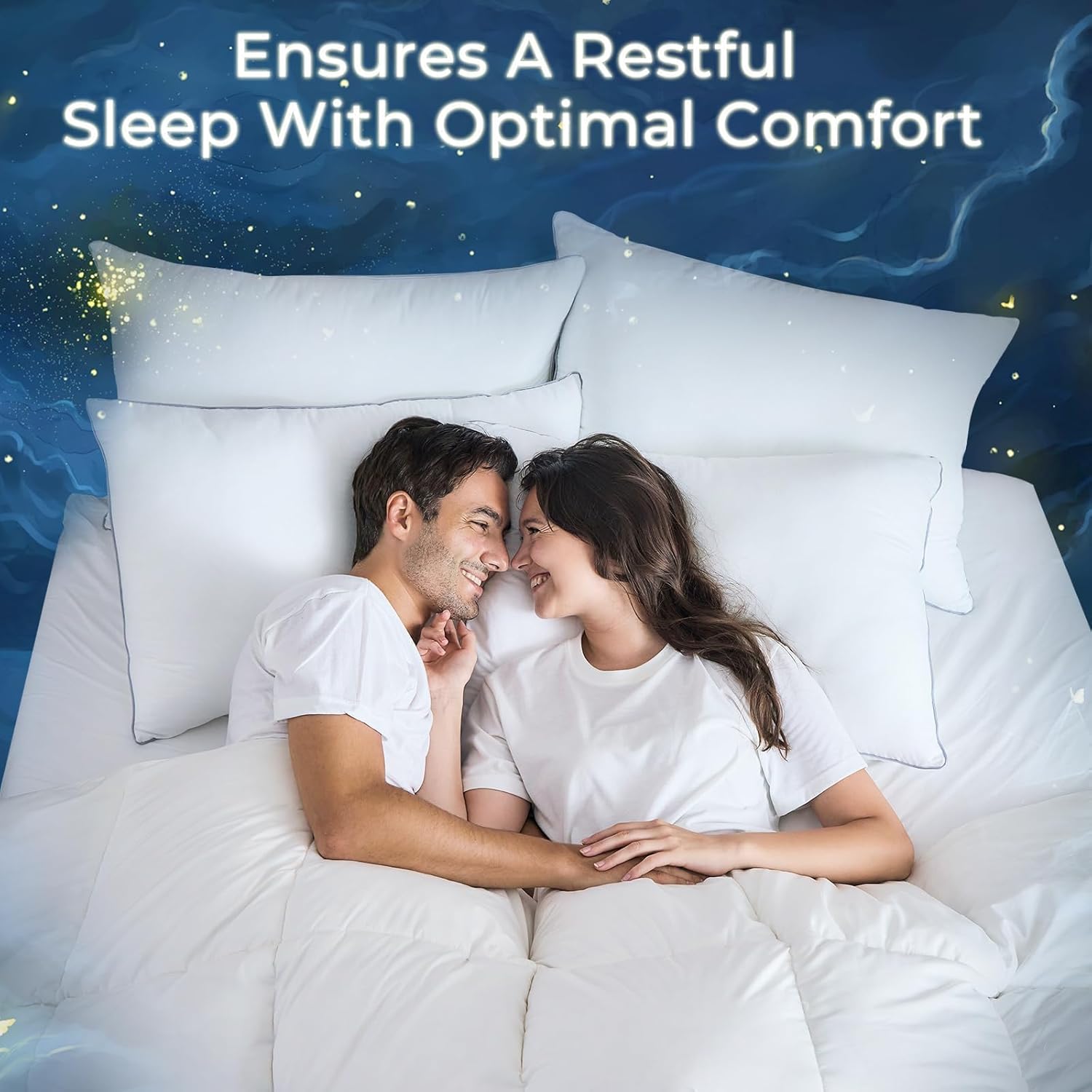 Sasttie Firm Pillows Queen Size Set of 4, Bed Pillows for Side, Back, and Stomach Sleepers - Oeko-Tex Certified Supportive Down Alternative…