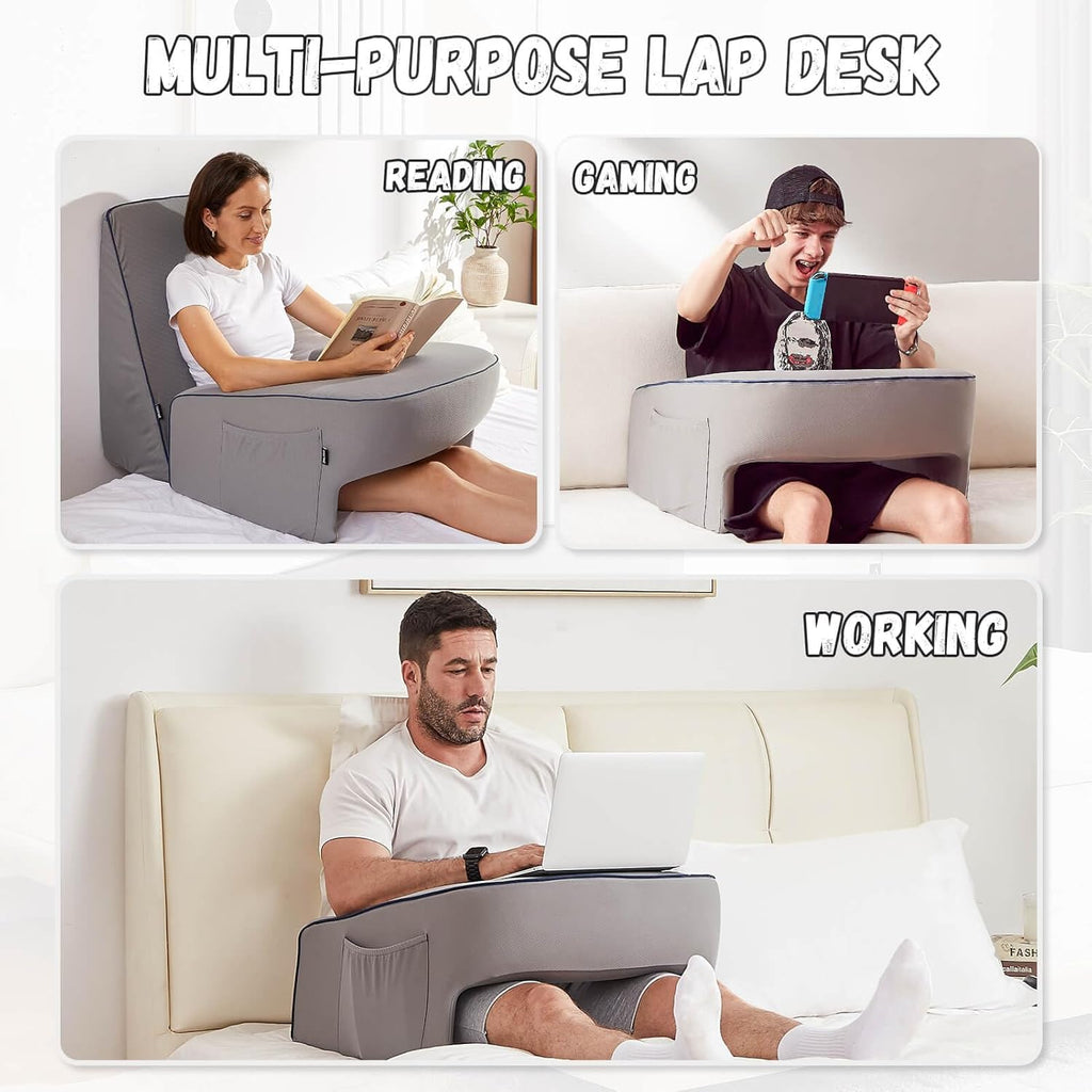 cooloo8 Reading Pillow with Armrests – Extra Large Memory Foam Gaming Pillow for Adult, Lap Desk for Laptop, Arm Rest for Working…