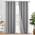 Xwzo 100% Blackout Curtain Panels - Extra Long Thermal Insulated Black Liner Curtains, Noise Reducing and Heat Blocking Drapes for Bedroom…