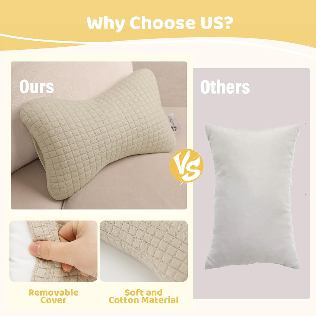 vocheer 11x7in Mini Travel Pillow, Small Pillows for Sleeping, Tiny Pillows for Neck, Wrist, Lumbar and Knee, Pets Pillow, Cotton, Cover…