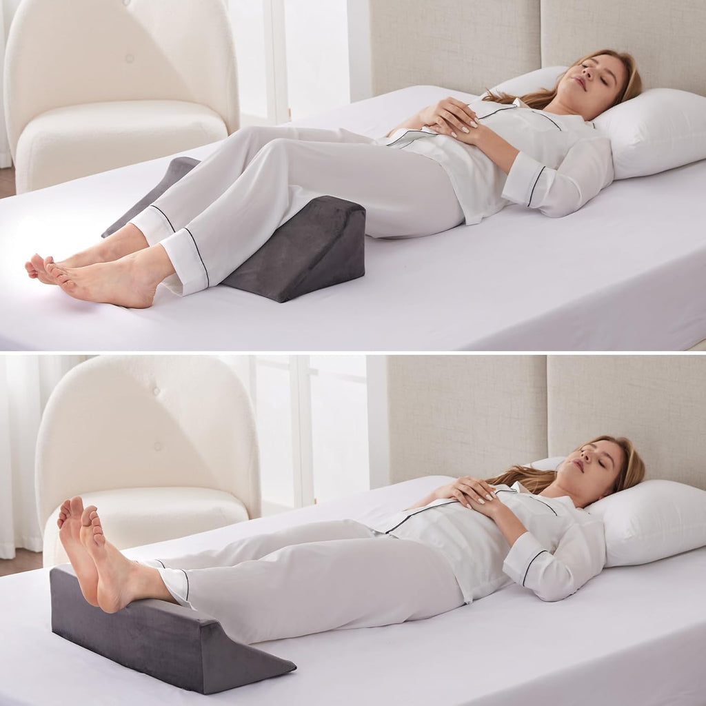 Bedluxe Wedge Pillow for Side Sleeping, Comfort Foam Back Pillow for Side Sleeper, Bed Wedges & Body Positioners for After Surgery, Pregnan…
