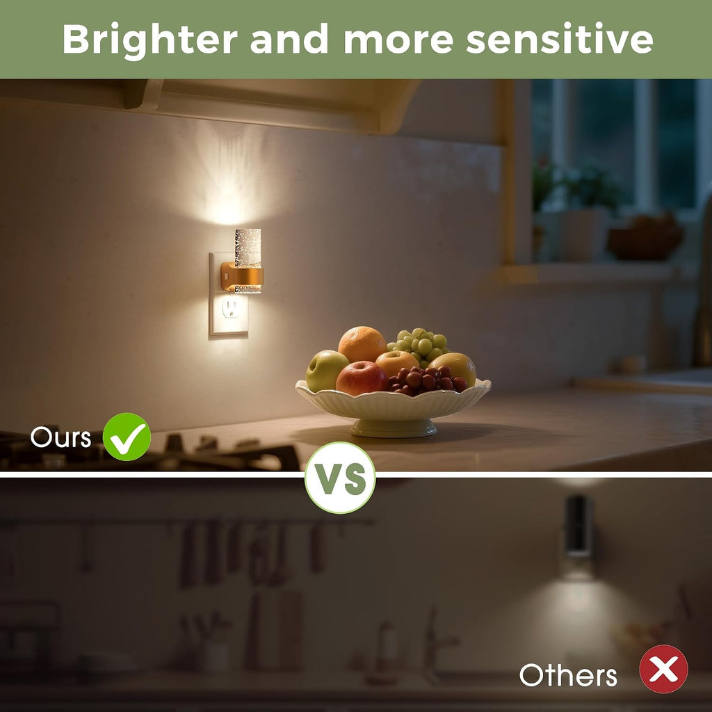L LOHAS LED Night Lights Plug into Wall, 2 Pack Mini Dimmable Night Light with Dusk-to-Dawn, Soft White/Cool White/Amber 3 Light Color…