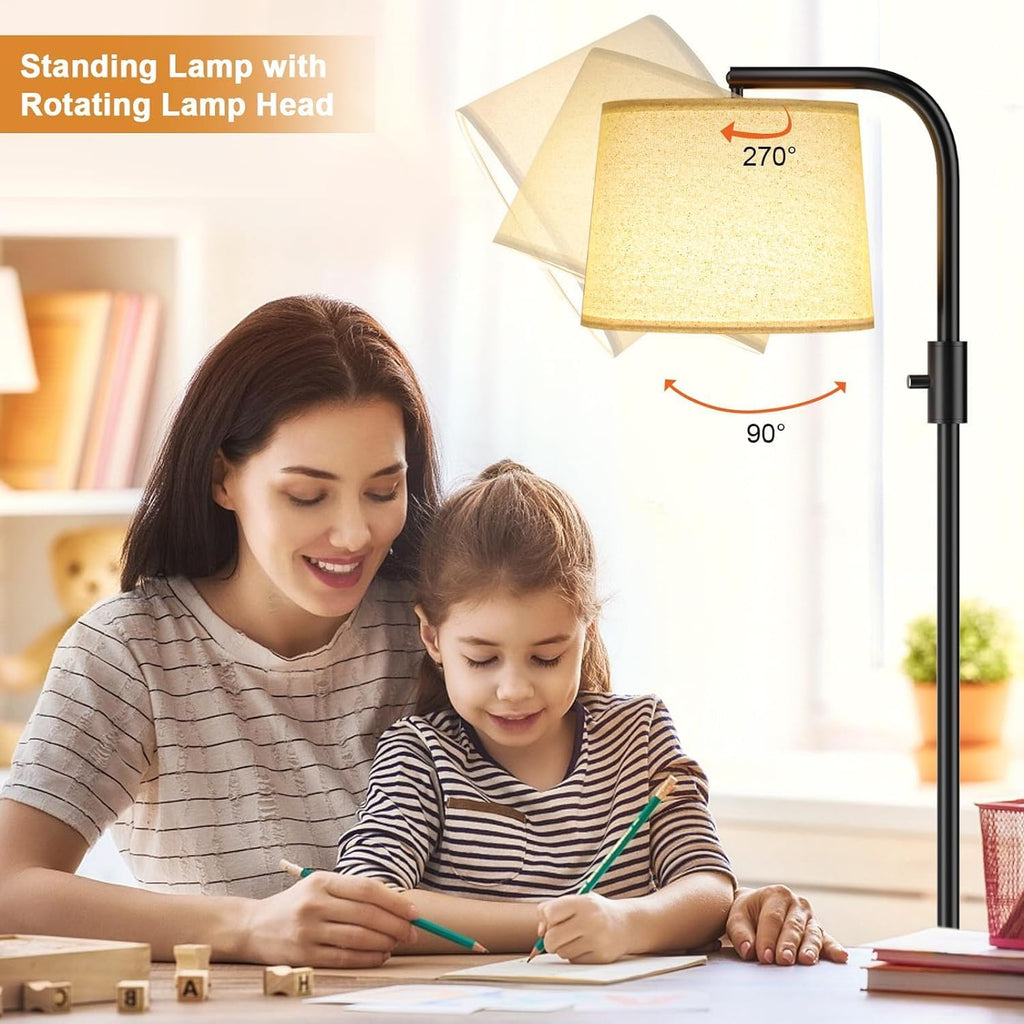 Ambimall Fully Dimmable Floor Lamp with 9W LED Bulb, Standing Lamp for Living Room with Adjustable Head, Modern Standing Tall Light with…