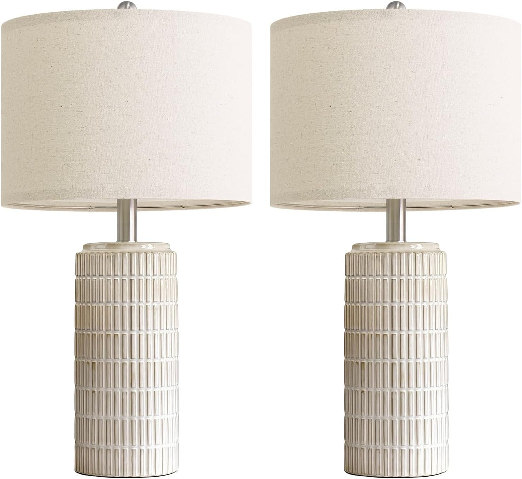 PoKat 23'' Dimmable Table Lamps with Remote for Living Room, Modern Stepless Adjustable Bedside Lamps Set of 2 for Bedroom, Nightstand…