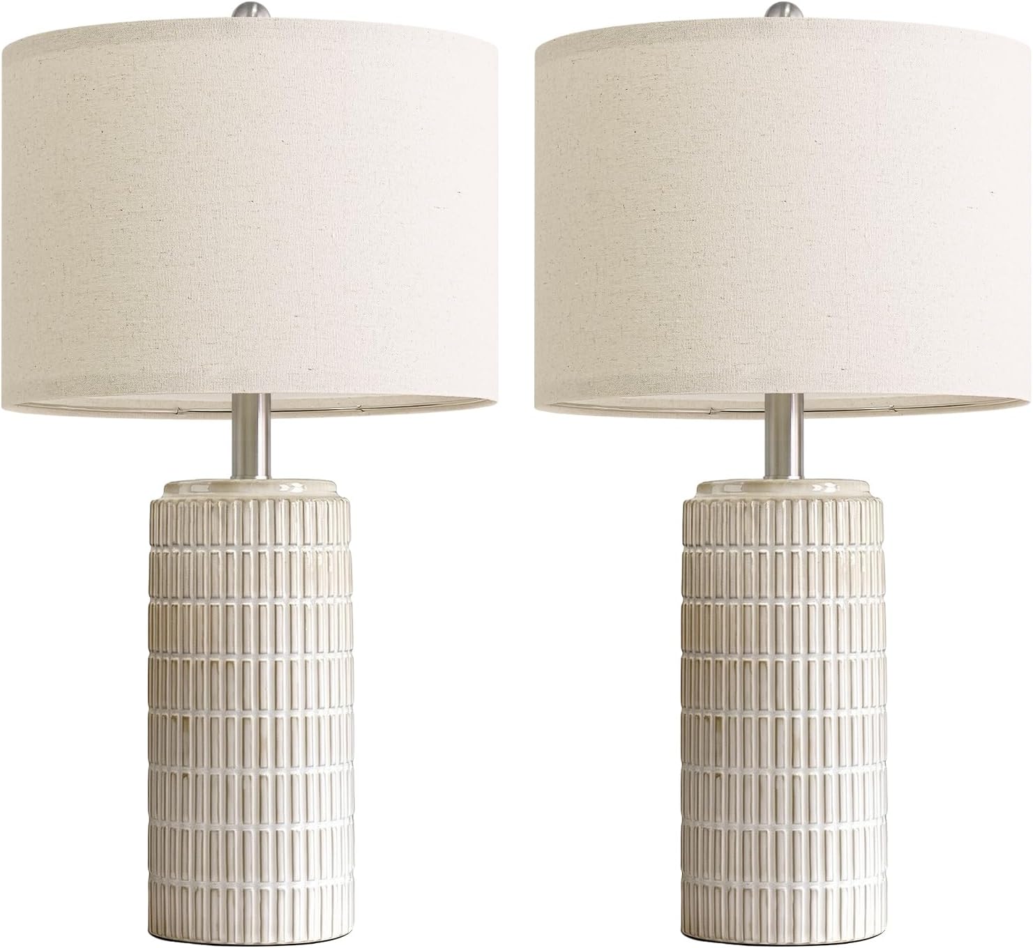 PoKat 23'' Dimmable Table Lamps with Remote for Living Room, Modern Stepless Adjustable Bedside Lamps Set of 2 for Bedroom, Nightstand…
