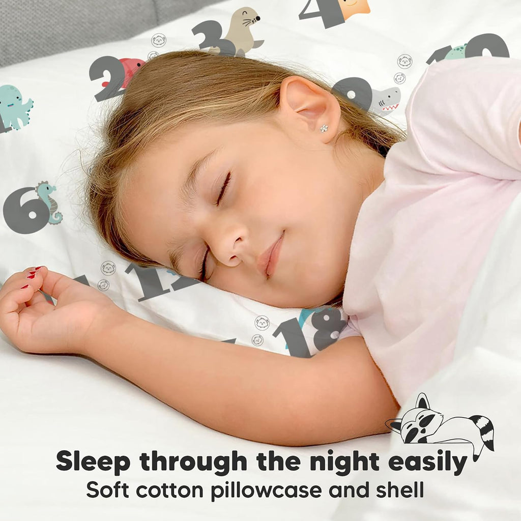 Toddler Pillow with Pillowcase - 13x18 My Little Dreamy Kids Travel Bed Pillows for Sleeping, Organic Cotton Small Pillowcase, Soft &…