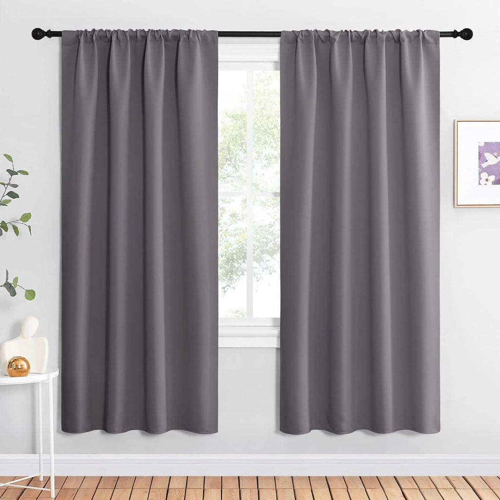 NICETOWN Blackout Curtains 72 for Office - 3 Pass Microfiber Noise Reducing Thermal Insulated Solid Rod Pocket Blackout Window…