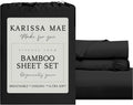 KARISSA MAE Pure Viscose from Bamboo Twin XL Size Sheet Set | 100% FSC Certified | Luxuriously Soft | Cooling | 18" Deep Pocket w/Corner…