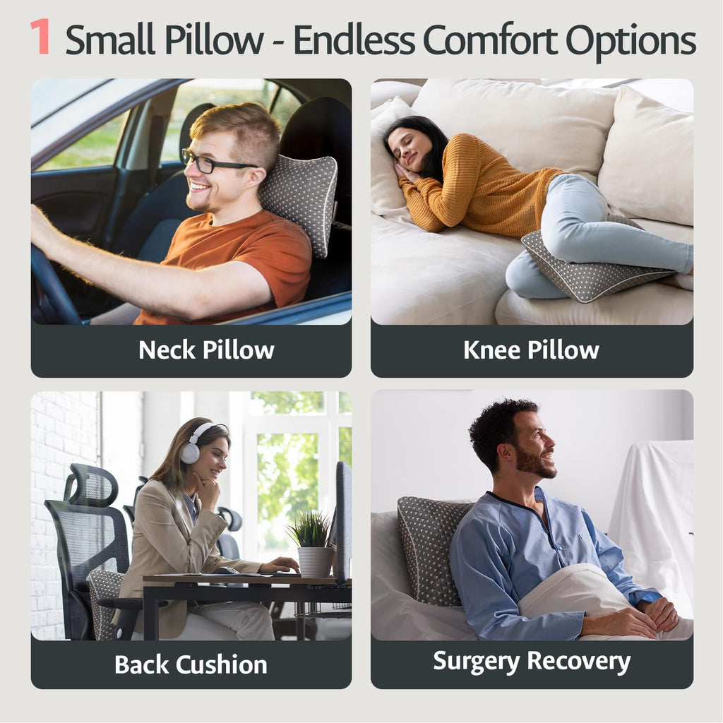 Fulocean Small Cooling Memory Foam Travel Pillows for Airplanes, Compressible Camping Pillow, Adjustable Gel Shredded Foam Bed Pillow for M…