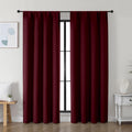 Simplebrand Ava Burgundy Blackout Curtains for Bedroom 72 Inch Length 2 Panels Set, Privacy Thermal Insulated Rod Pocket Window Curtains fo…