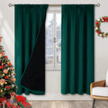 BGment Green 100% Blackout Curtains for Bedroom 84 Inches Long, Christmas Thermal Insulated Double Layer Full Room Darkening Noise…